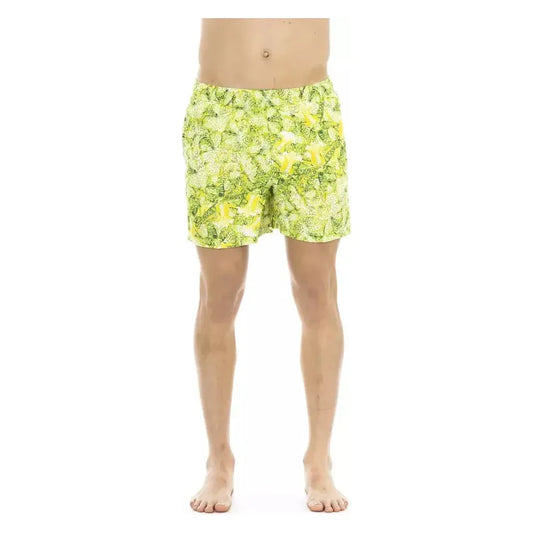 Just Cavalli Green Polyester Men Swimwear Short JU-22580-L