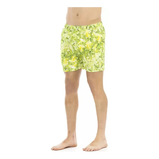 Just Cavalli Green Polyester Men Swimwear Short JU-22580-L