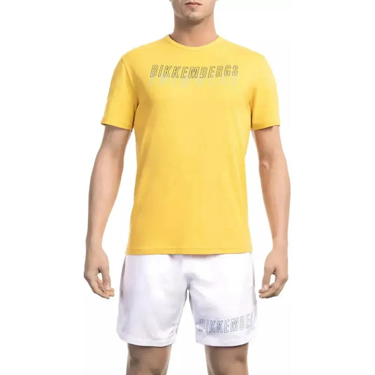 Bikkembergs Yellow Cotton Men T-Shirt