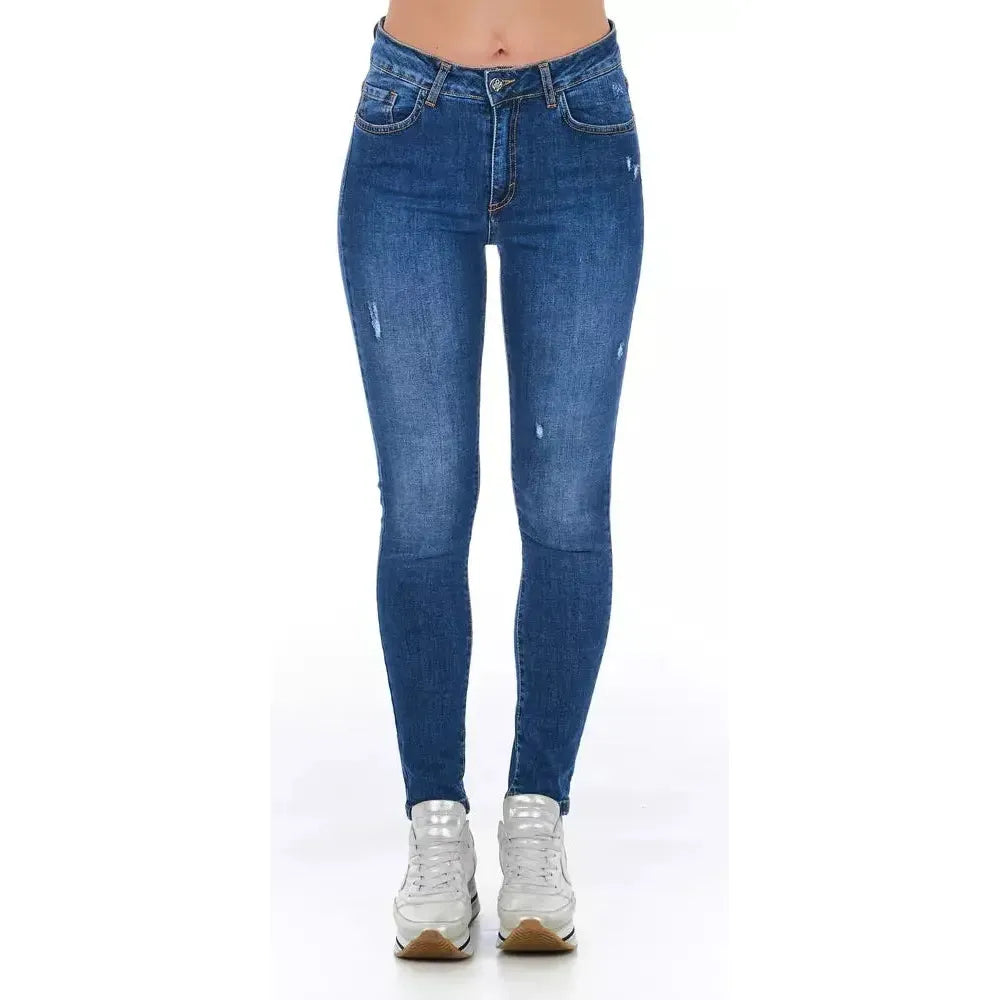 Frankie Morello Blue Other Fibres Women Jeans