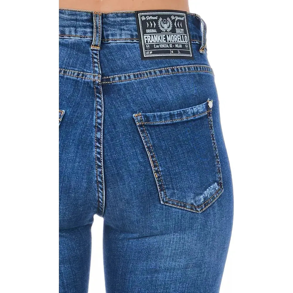 Frankie Morello Blue Other Fibres Women Jeans
