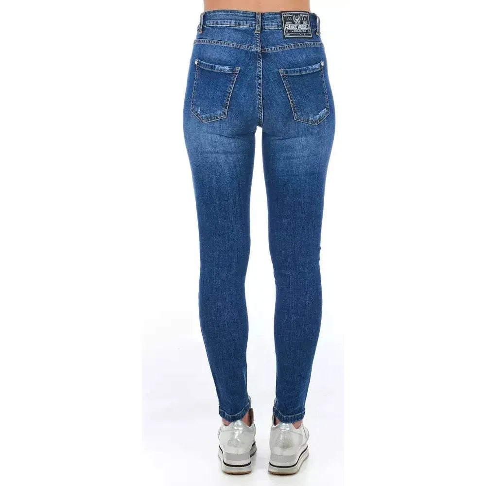 Frankie Morello Blue Other Fibres Women Jeans