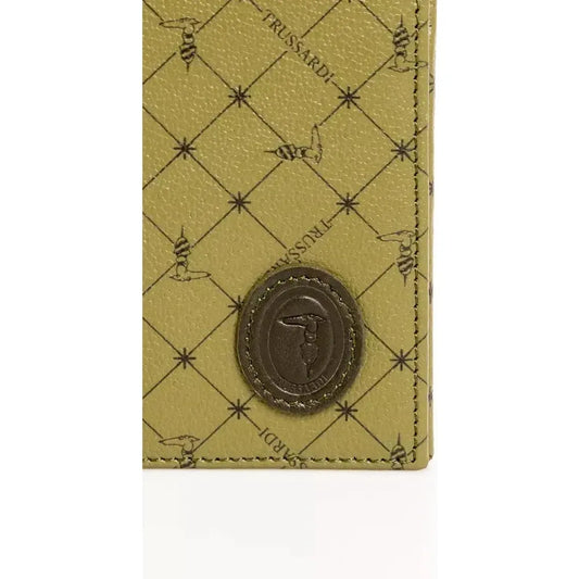 Trussardi Green Leather Men Wallet TR-21575