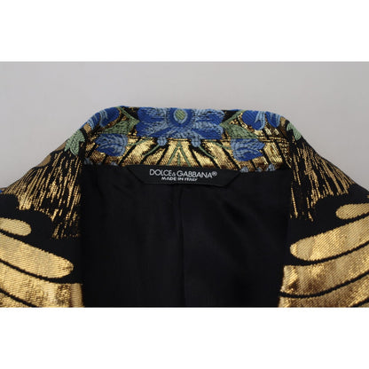 Dolce & Gabbana Gold Lurex Double Breasted Jacket Blazer