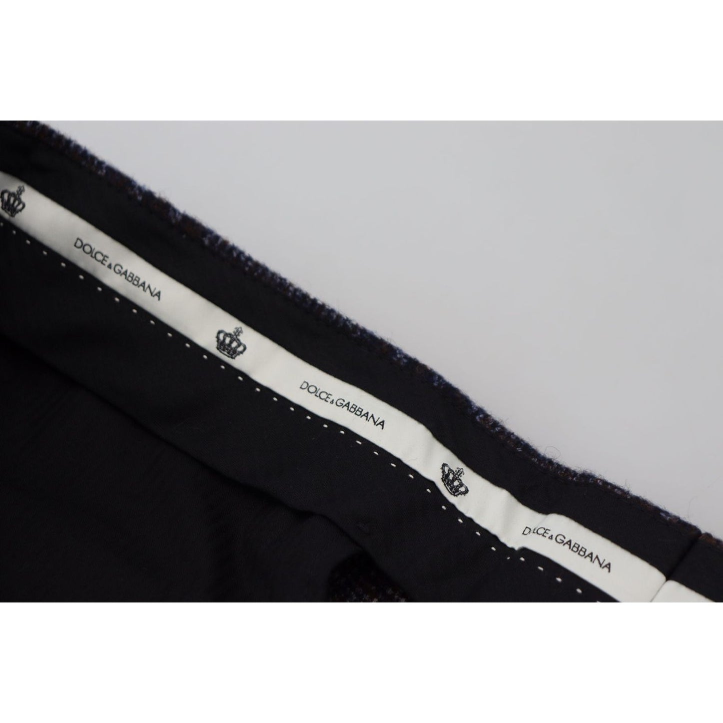 Dolce & Gabbana Gray Checkered Mid Waist Men Pants