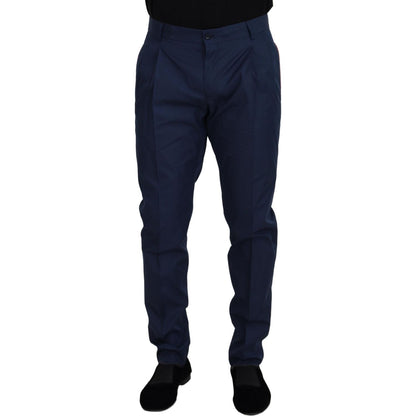 Dolce & Gabbana Blue Cotton Chino Formal Pants