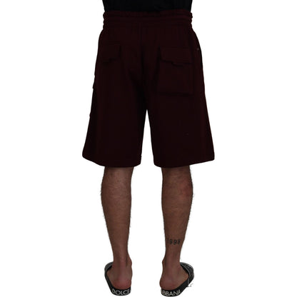Dolce & Gabbana Maroon Bermuda Cargo Men Shorts