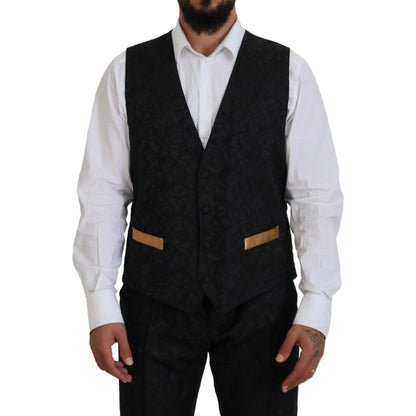 Dolce & Gabbana Black Gold Fantasy Tuxedo Slim Fit Suit