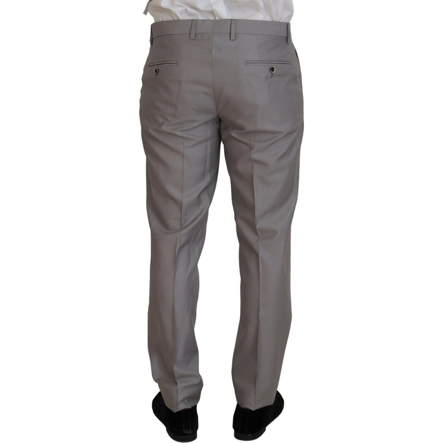 Dolce & Gabbana Silver Wool Silk 3 Piece Slim Fit Suit