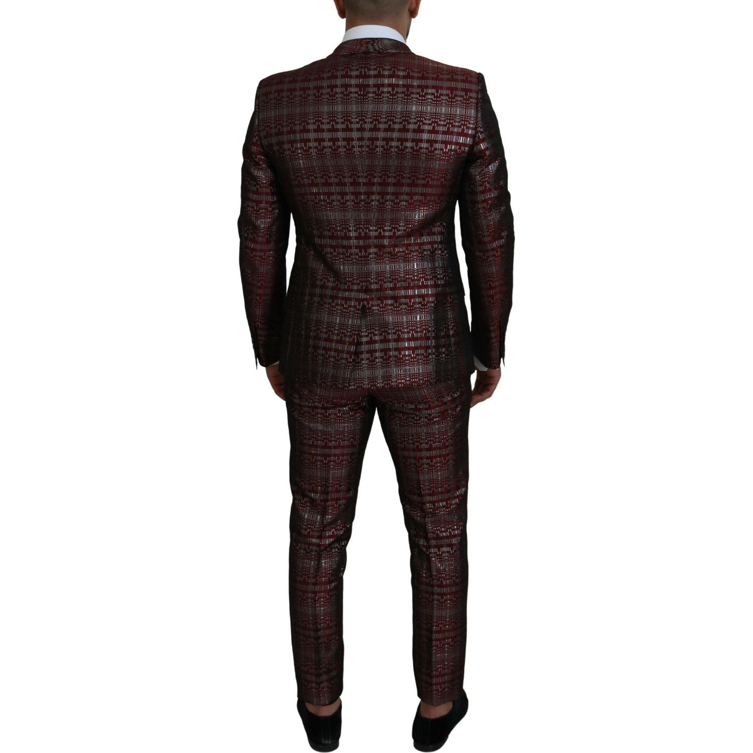 Dolce & Gabbana Bordeaux Silver GOLD Slim Fit Suit