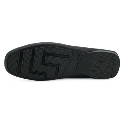 Versace Elegant Black Calf Leather Men's Loafers