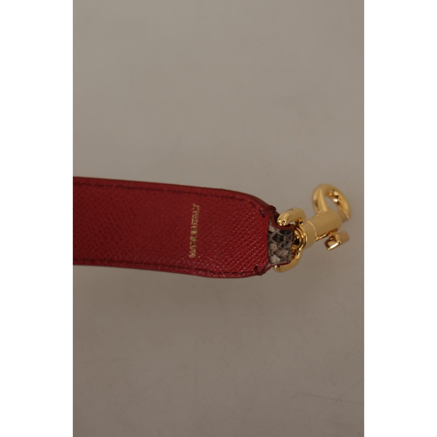 Dolce & Gabbana Brown Python Leather Studded Shoulder Strap