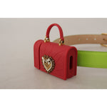 Dolce & Gabbana Green Leather Devotion Heart Micro Bag Headphones Belt