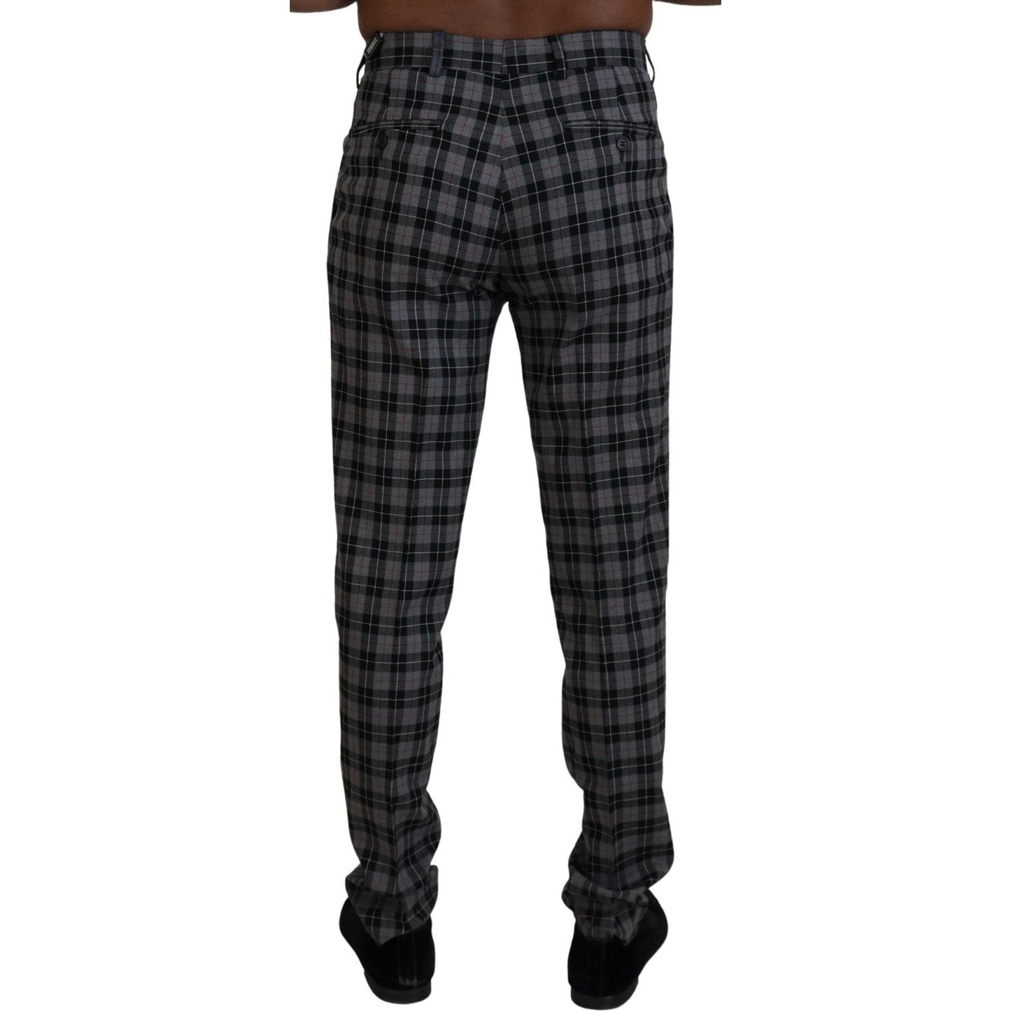 BENCIVENGA Gray Checkered Slim Fit Men Pants