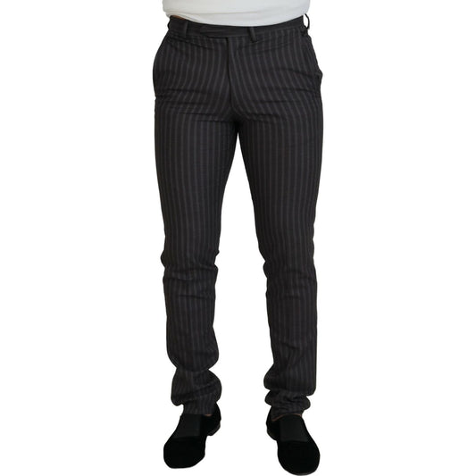 BENCIVENGA Brown Stripes Slim Fit Men Pants