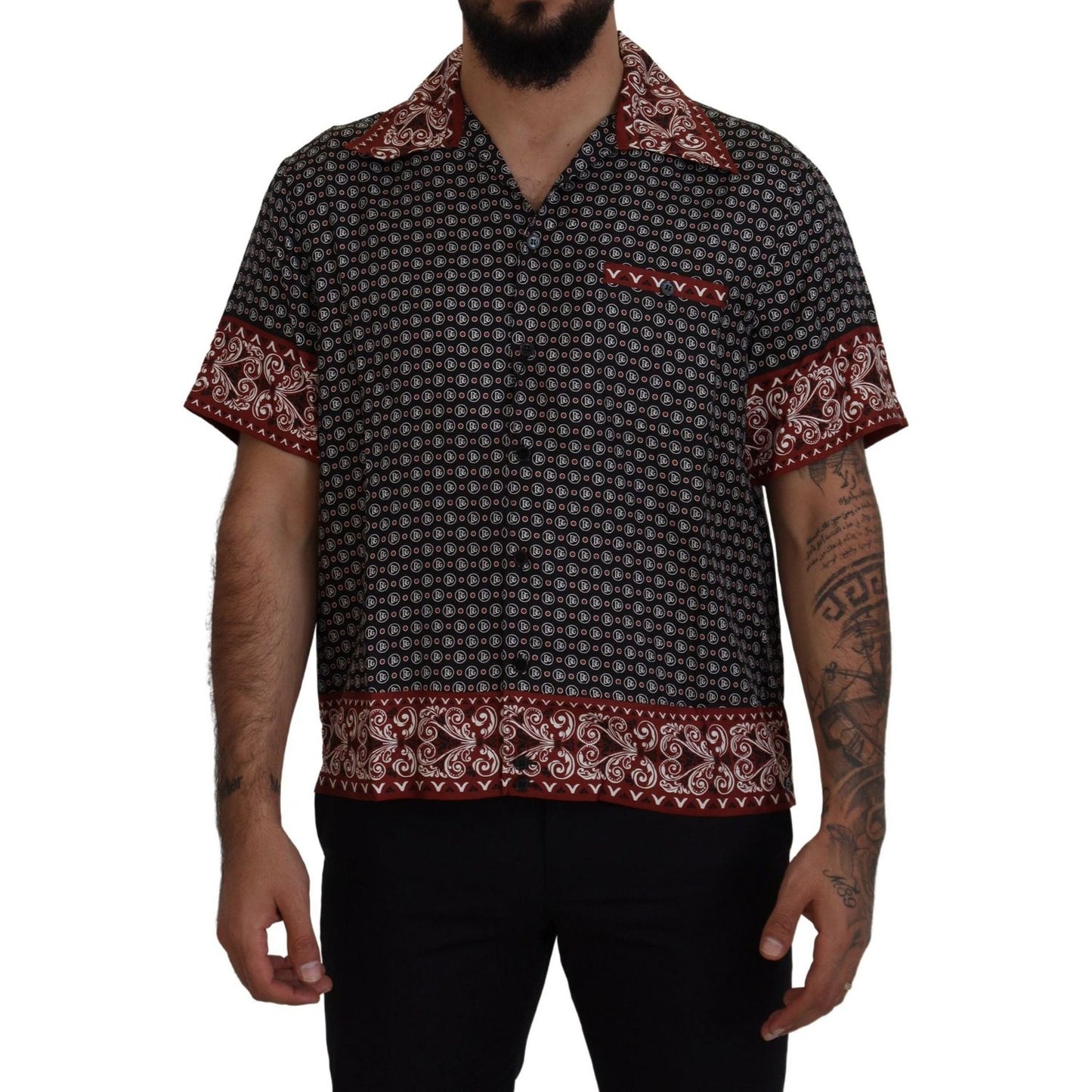 Dolce & Gabbana Multicolor Patterned Silk Casual Shirt