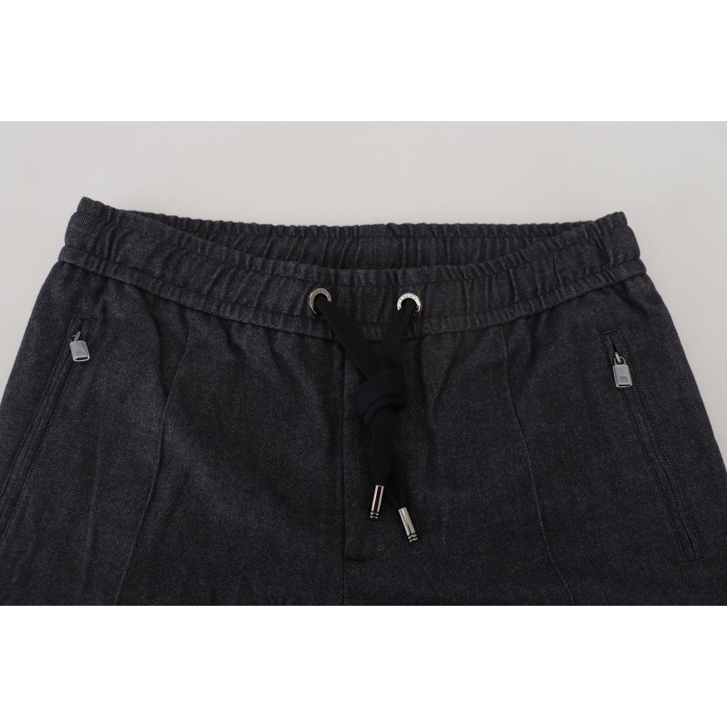 Dolce & Gabbana Grey Cotton Tapered Cotton Pants