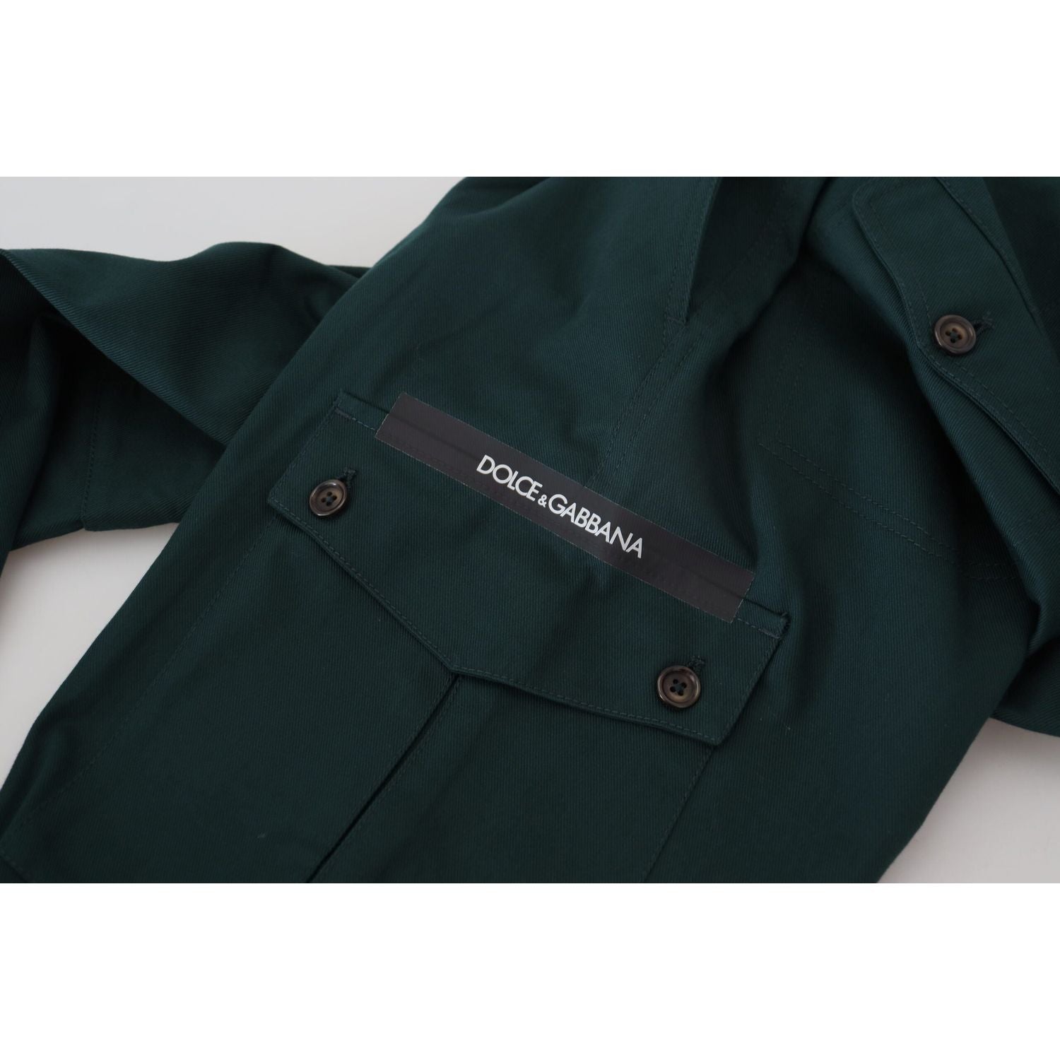 Dolce & Gabbana Green Cargo Cotton Stretch Jeans Pant