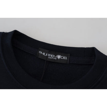 Philippe Model Black Printed Long Sleeves Pullover Sweater