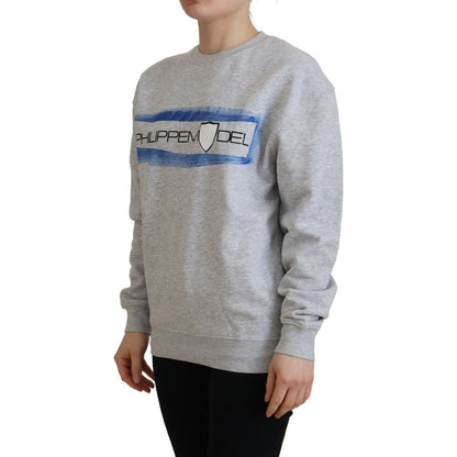 Philippe Model Gray Printed Long Sleeves Pullover Sweater