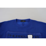 Philippe Model Blue Printed Long Sleeves Pullover Sweater