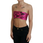 John Galliano Pink Newspaper Print Bra Cropped Blouse TSH83272-XXS