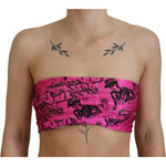 John Galliano Pink Newspaper Print Bra Cropped Blouse TSH83272-XXS