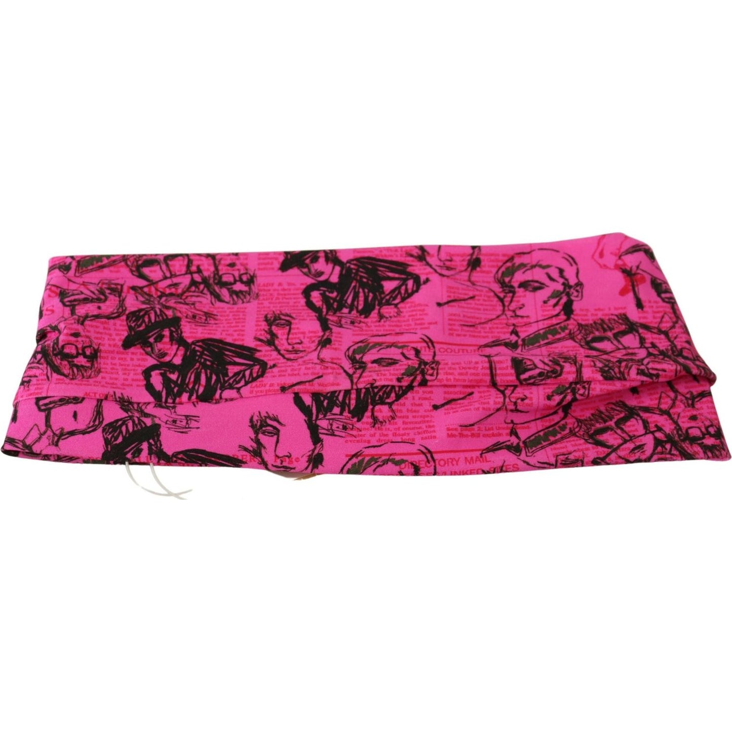 John Galliano Pink Newspaper Print Bra Cropped Blouse TSH83272-XXS