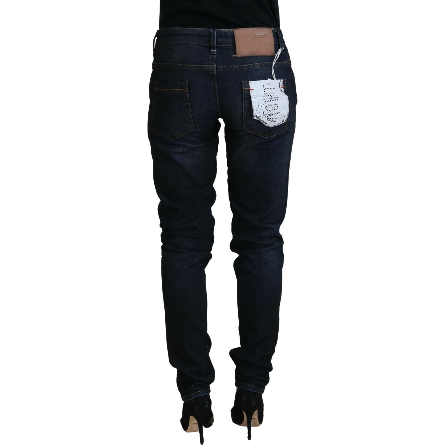 Acht Blue Cotton Skinny Low Waist Women Casual Denim Jeans