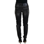 Acht Black Washed Mid Waist Tapered Women Casual Denim Jeans PAN72701- 26