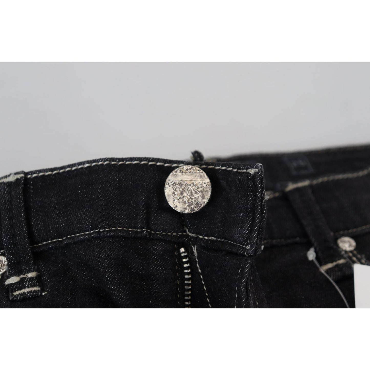 Acht Black Washed Mid Waist Tapered Women Casual Denim Jeans PAN72701- 26