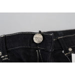 Acht Black Washed Mid Waist Tapered Women Casual Denim Jeans PAN72701- 26