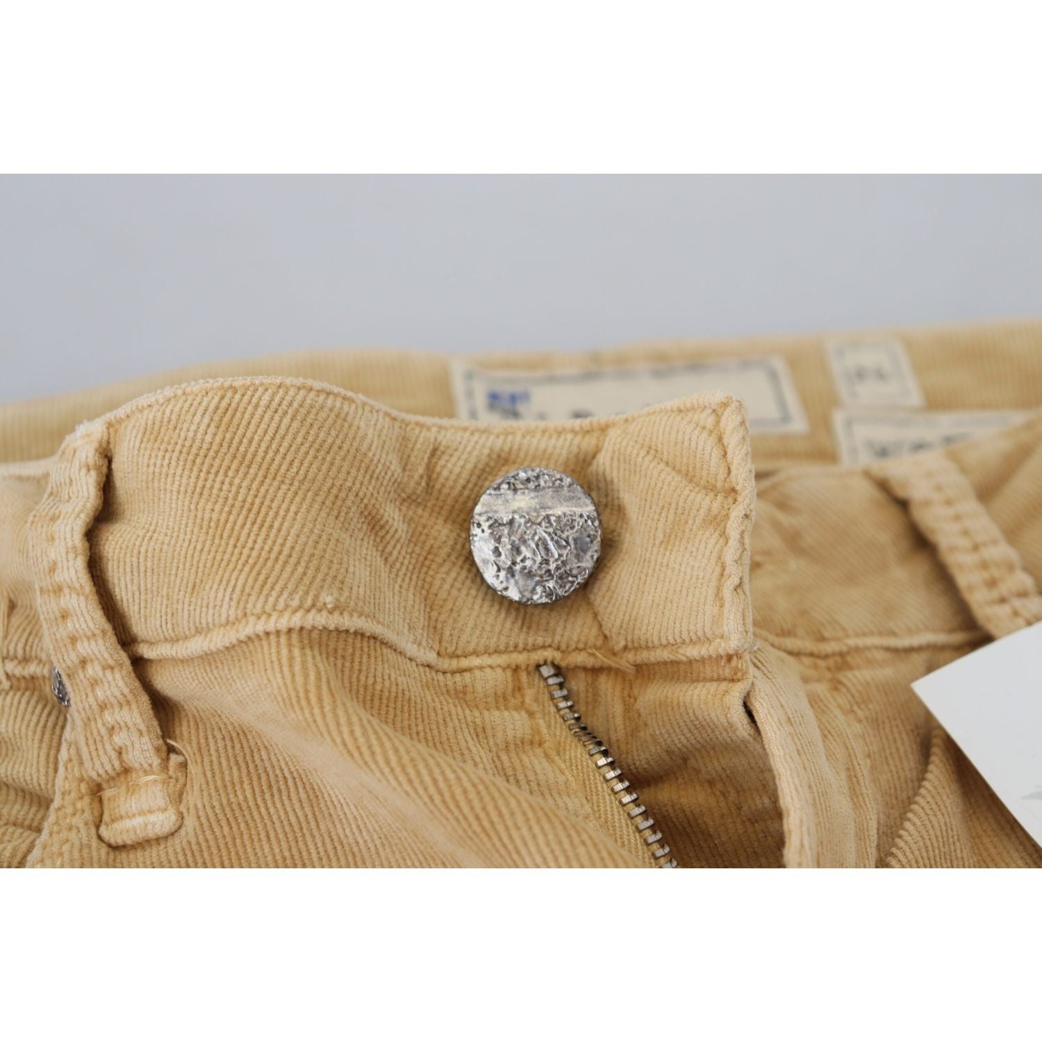 Acht Brown Cotton Corduroy Low Waist Women Casual Jeans