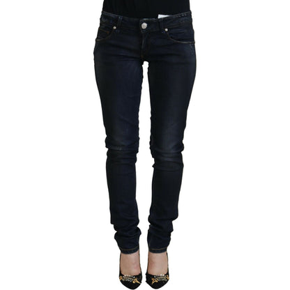 Acht Blue Cotton Low Waist Slim Fit Women Casual Jeans