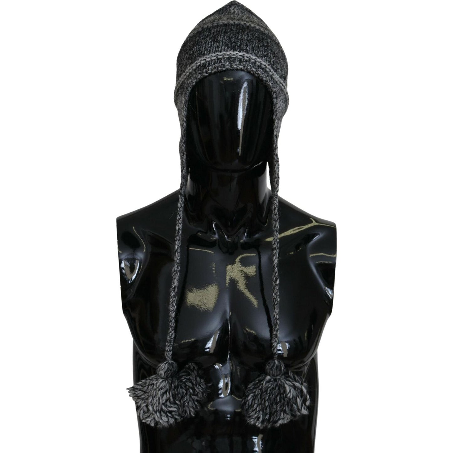 Dolce & Gabbana Gray Warm Fleece Ear Flaps Knit Beanie Hat