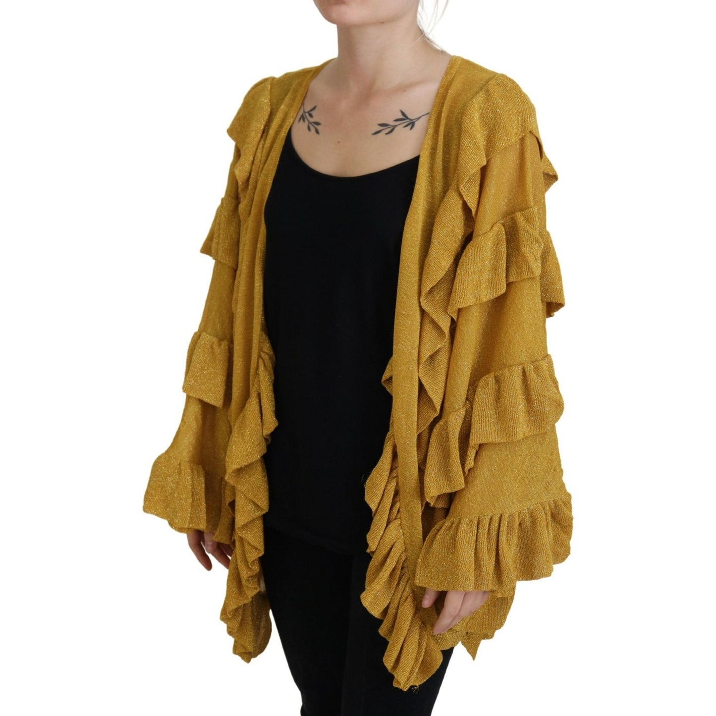 Aniye By Gold Long Sleeves Ruffled Women Cardigan Sweater