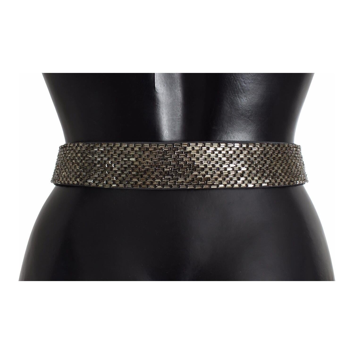 Dolce & Gabbana Multicolor Wide Crystal Buckle Sequined Belt