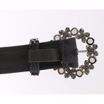 Dolce & Gabbana Multicolor Wide Crystal Buckle Sequined Belt