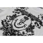Dolce & Gabbana White DG Crown Floral Crewneck Men T-shirt