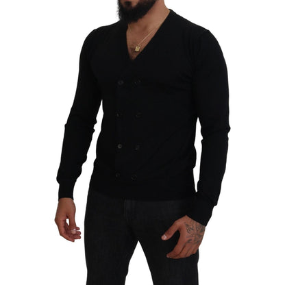 Dolce & Gabbana Black Cashmere Button Down Cardigan Sweater