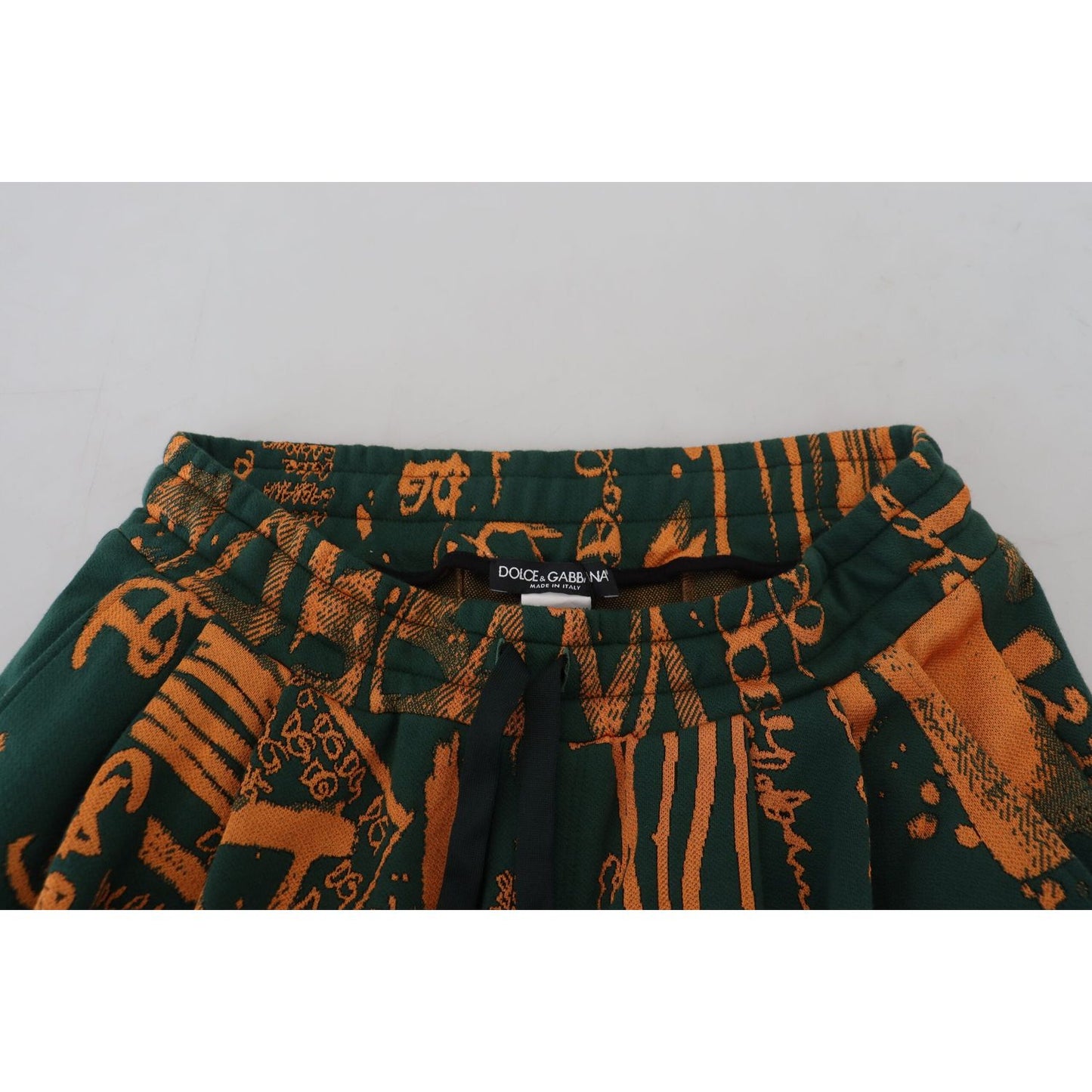 Dolce & Gabbana Multicolor Logo Print Silk Cargo Jogger Pants