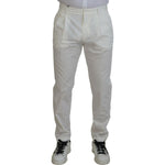 Dolce & Gabbana White Cotton Skinny Chino Pants