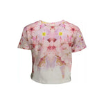 Desigual Chic Pink Embroidered Cotton Tee Desigual Gray