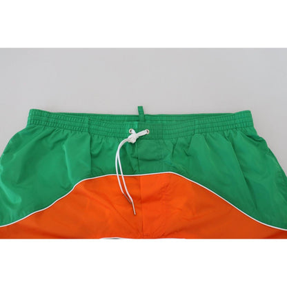 Dsquared² Multicolor Logo Print Men Beachwear Swimwear Short
