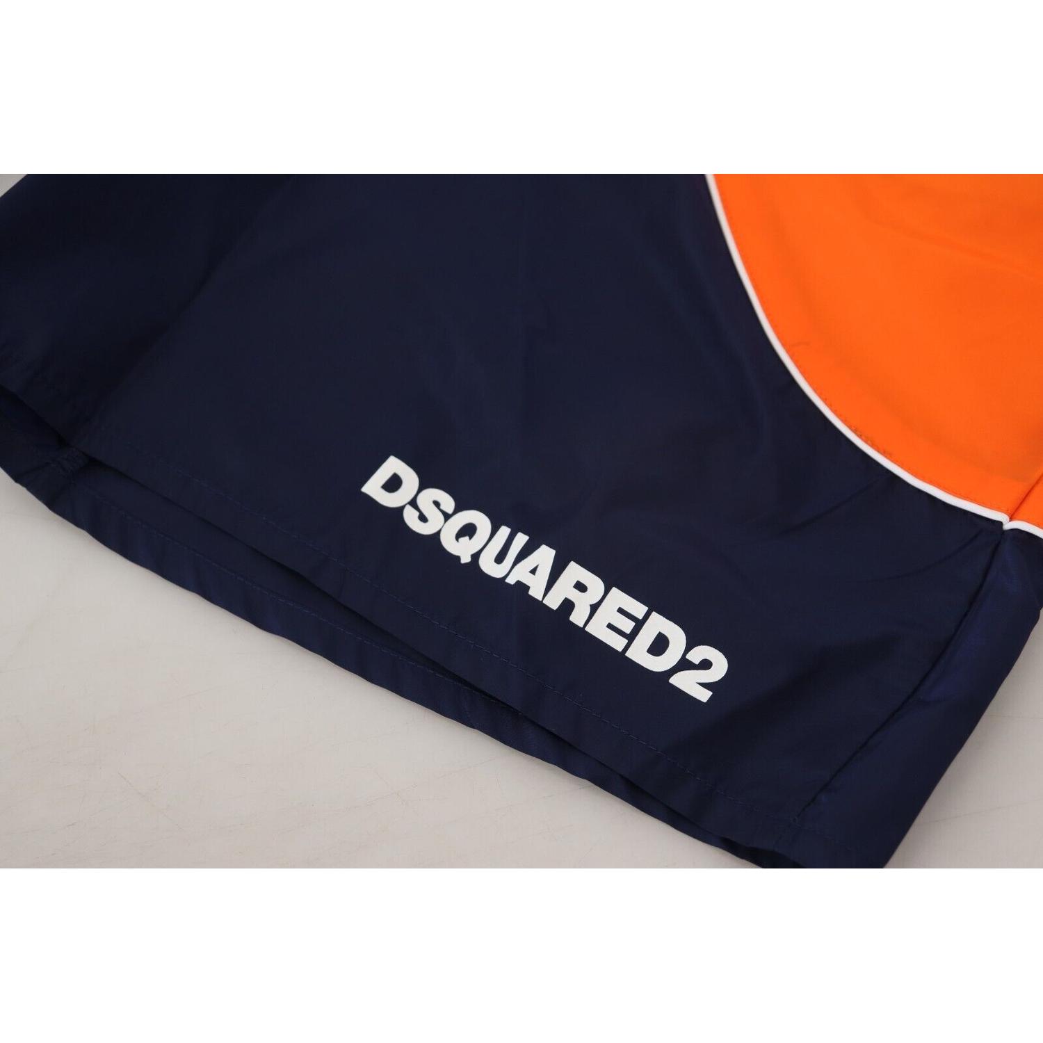 Dsquared² Multicolor Logo Print Men Beachwear Swimwear Short