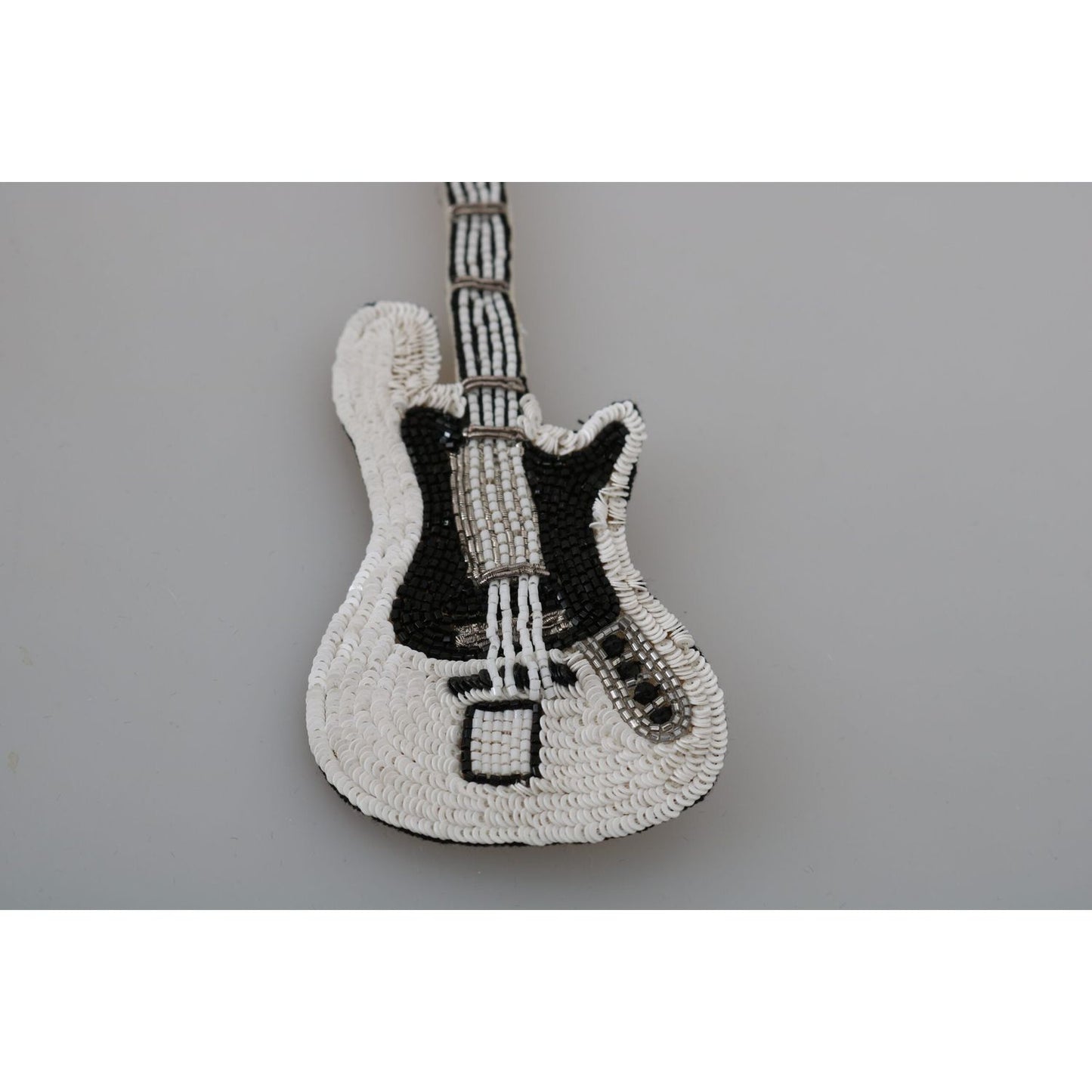Dolce & Gabbana Gold Brass Beaded Guitar Pin Accessory Brooch Brooch
