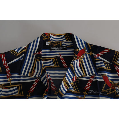 Dolce & Gabbana Multicolor Beach Chair Short Sleeves Shirt