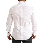 Dolce & Gabbana White GOLD Formal Cotton Tuxedo Dress Shirt