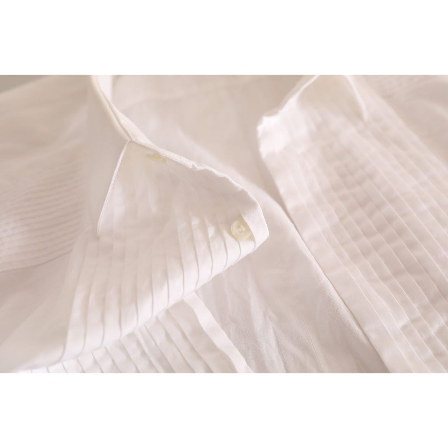 Dolce & Gabbana White GOLD Formal Cotton Tuxedo Dress Shirt