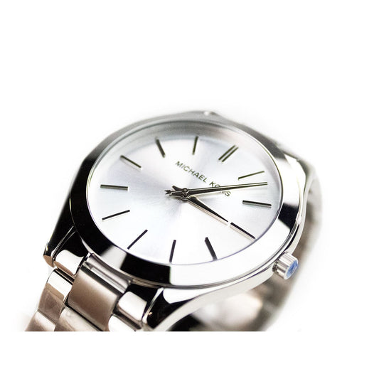 Michael Kors (MK3178) Slim Runway Mono Silver-Toned Stainless Steel Silver Dial Watch